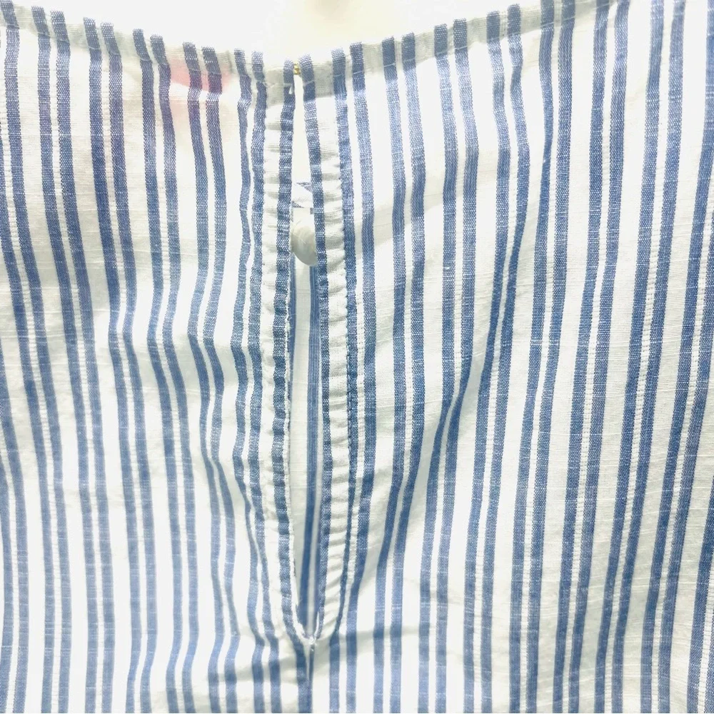 LILLY PULITZER Ellis Peplum Blue Stripe Eyelet Ruffle Sleeveless Top Blo… - Picture 9 of 13
